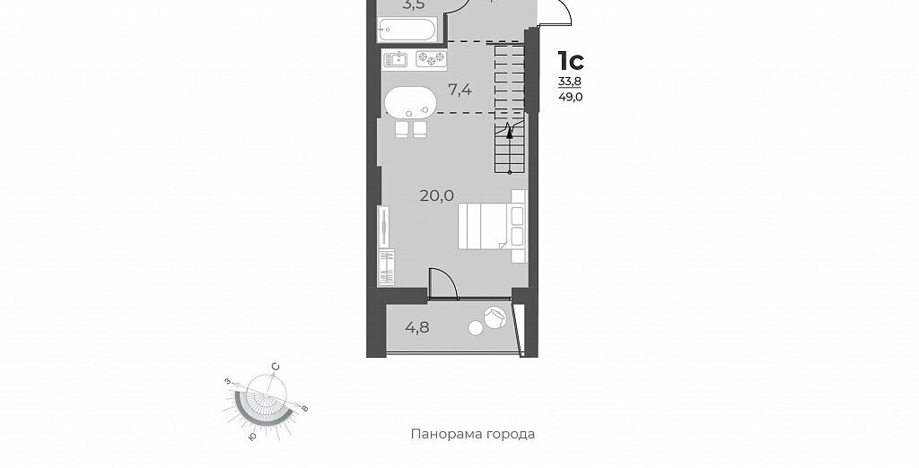 квартира г Новосибирск Заельцовская ул Аэропорт 60 фото 1