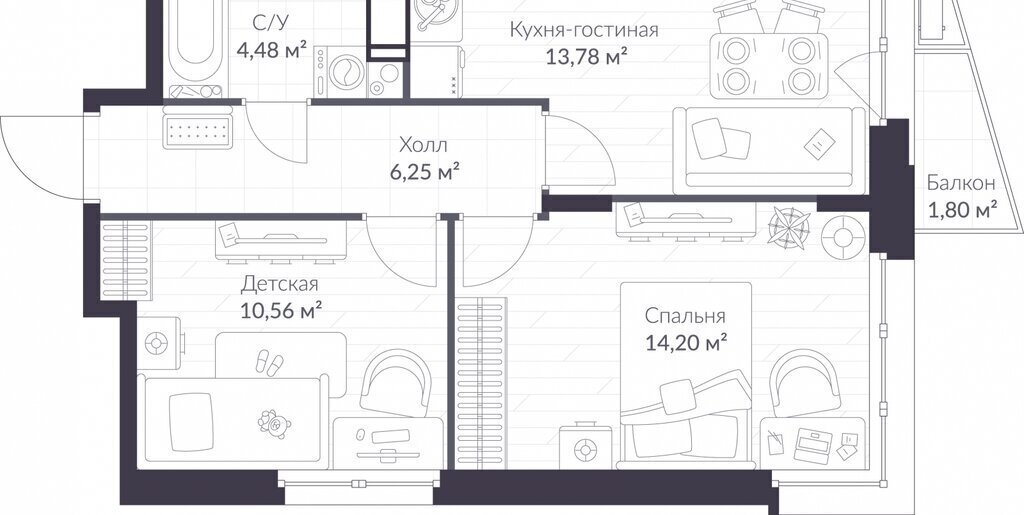 квартира р-н Всеволожский г Сертолово Парнас, жилой комплекс Верен Норт фото 1