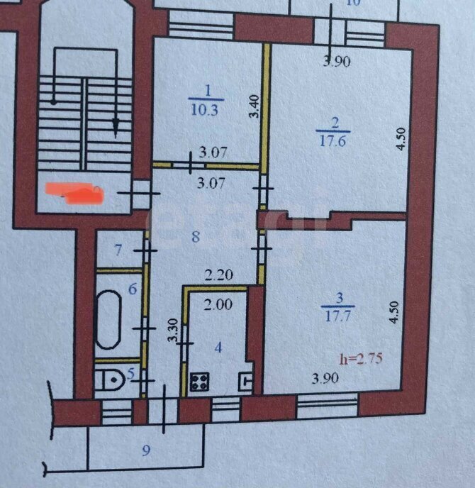 квартира г Пенза р-н Ленинский ул Володарского 47/45 фото 8