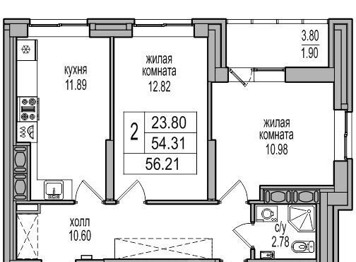 квартира г Санкт-Петербург п Парголово проезд Толубеевский 32 метро Парнас фото 1