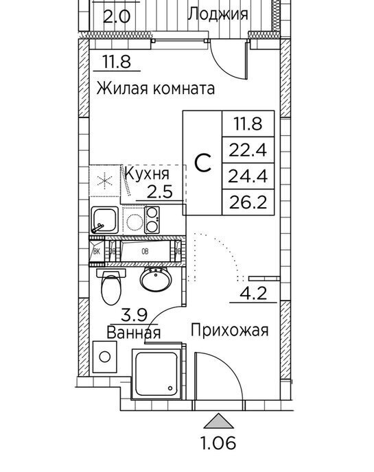 квартира г Владивосток ул Расула Гамзатова 7к/3 фото 1