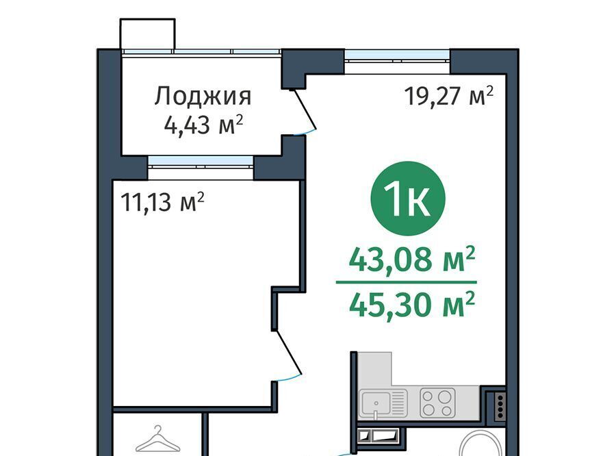 квартира г Тюмень р-н Калининский ул Краснооктябрьская 12 фото 1