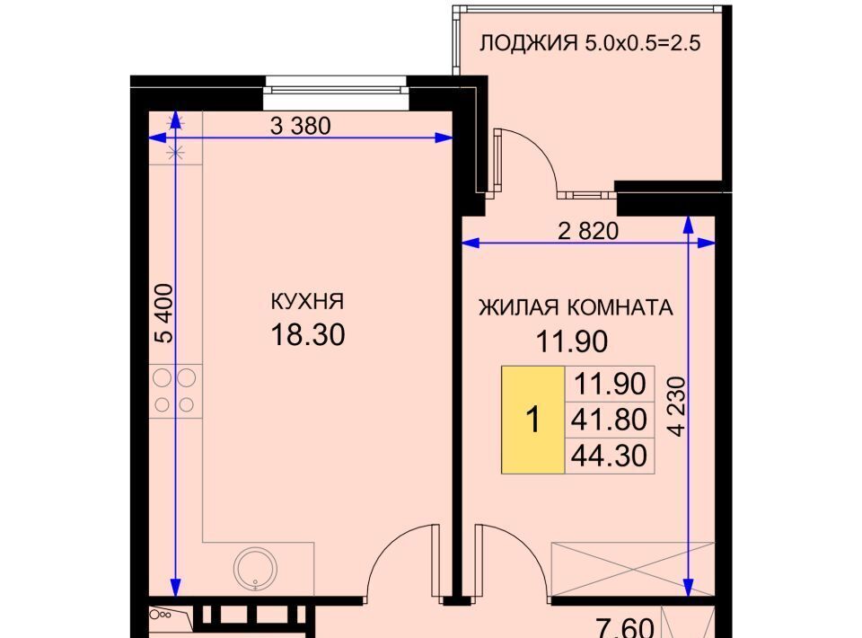 квартира р-н Динской п Южный ул Казачья 4к/1 Южно-Кубанское с/пос фото 1