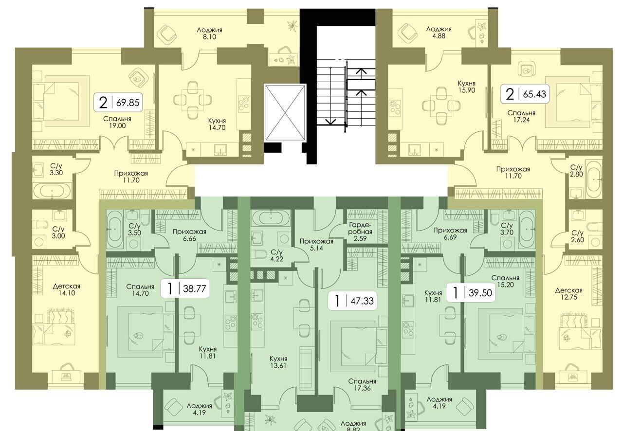 квартира г Смоленск п Одинцово р-н Ленинский д. 7, блок-секц. 1, 2, 3 фото 2