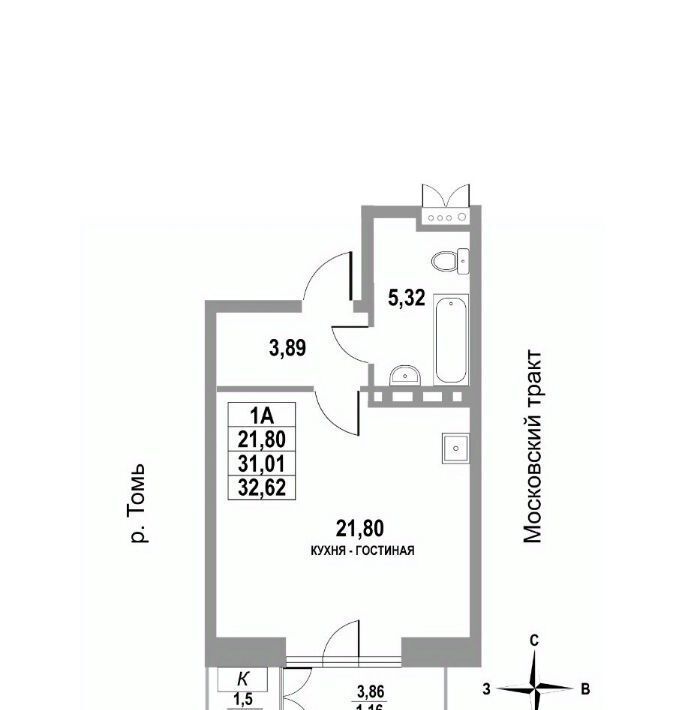 квартира г Томск р-н Кировский тракт Московский 109бк/3 фото 1