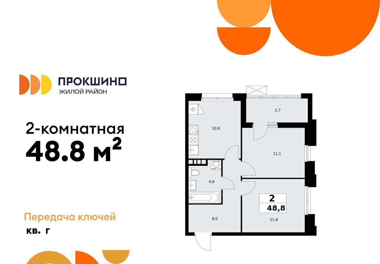 квартира г Москва п Сосенское ЖК Прокшино 1/2 метро Прокшино 7. фото 1
