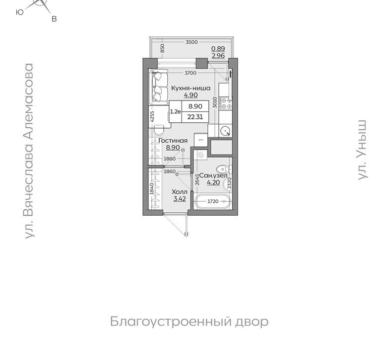 квартира г Казань р-н Приволжский Проспект Победы фото 1