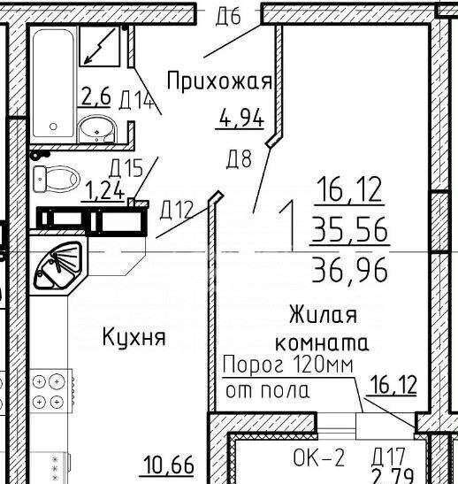 квартира г Воронеж р-н Ленинский ул Станкевича 45 ЖК «Европейский» фото 10