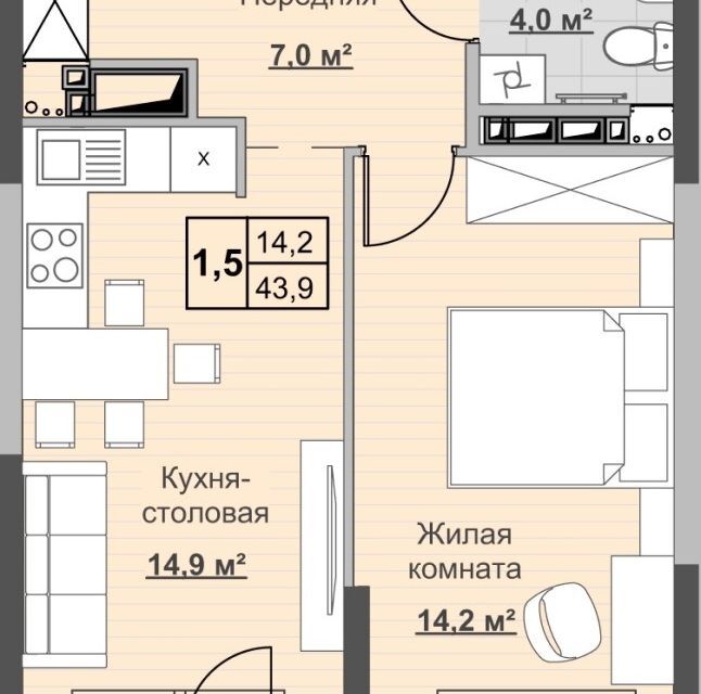 квартира г Ижевск р-н Первомайский Ипподромный городской округ Ижевск, Первомайский фото 1