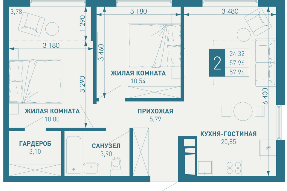 квартира г Краснодар п Березовый р-н Прикубанский Краснодар городской округ, Жилой комплекс Иначе в Молодёжном фото 1