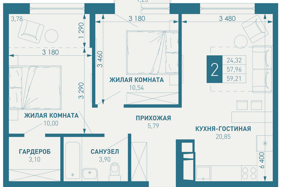 квартира г Краснодар п Березовый р-н Прикубанский Краснодар городской округ, Жилой комплекс Иначе в Молодёжном фото 1