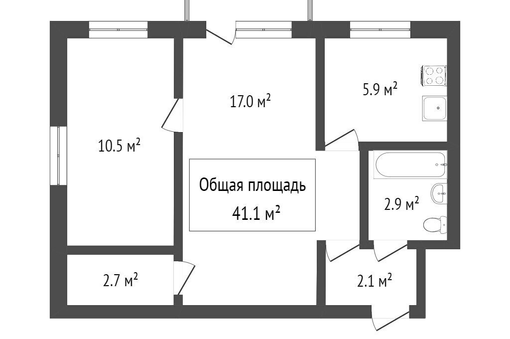 квартира г Томск ул Киевская 109/2 фото 10