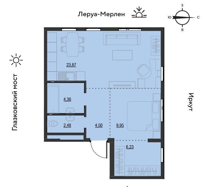 квартира г Иркутск р-н Свердловский ул Набережная Иркута 23 фото 1