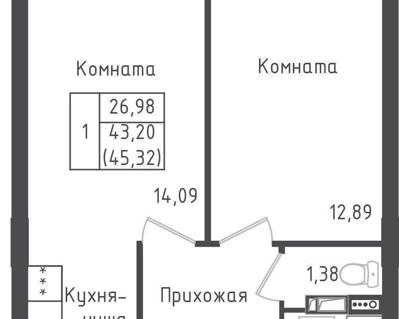 квартира городской округ Дмитровский д Рыбаки жилой комплекс Зелёный Город фото 1