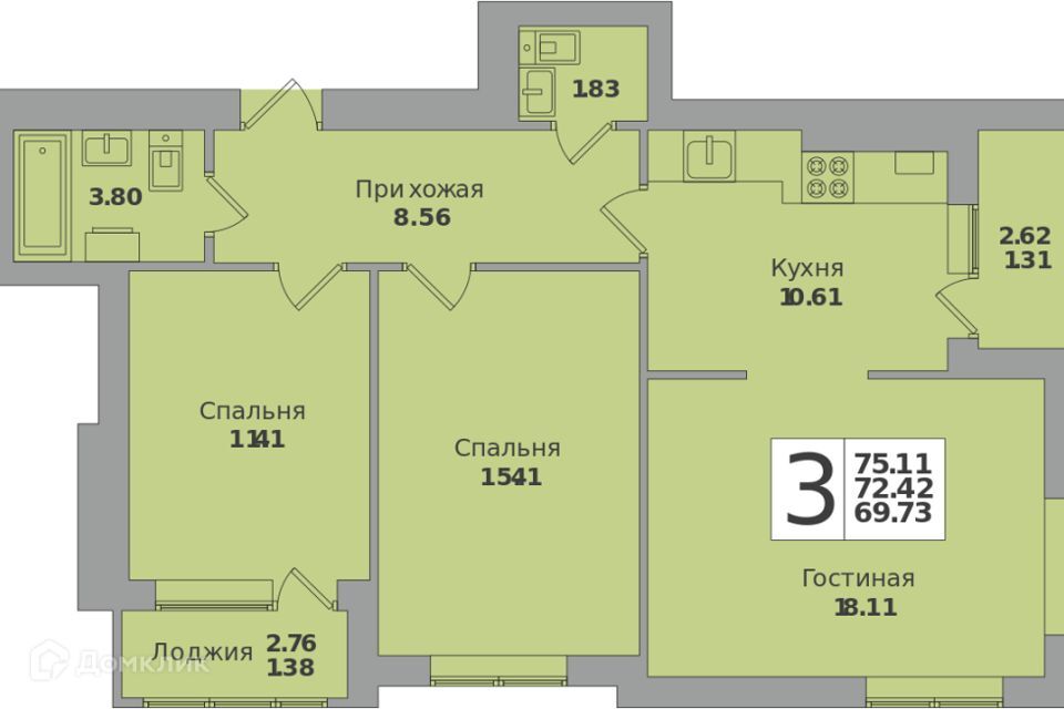 квартира г Калининград р-н Московский городской округ Калининград, Жилой комплекс Родина фото 1