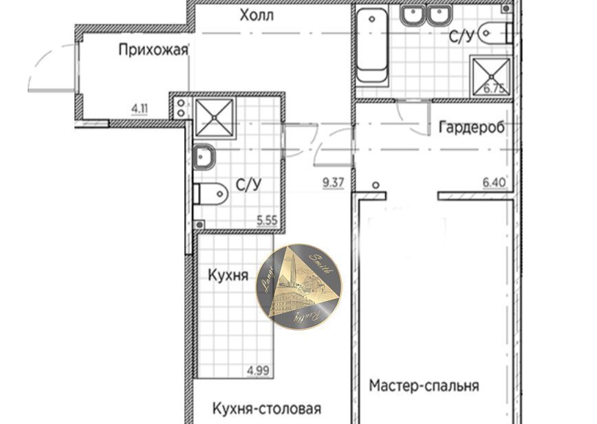 квартира г Санкт-Петербург метро Василеостровская ул 12-я линия 41к/1 ЖК Amo округ Васильевский фото 3