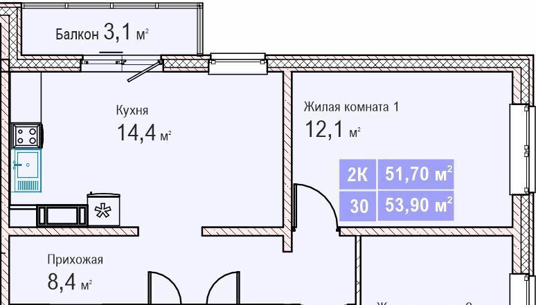 квартира г Нижний Новгород Парк культуры ЖК «Торпедо» 4 фото 1