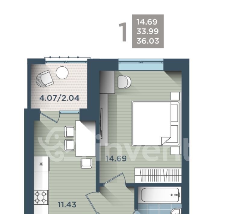 квартира г Калининград р-н Центральный ул Сержанта Мишина 81к/2 фото 20