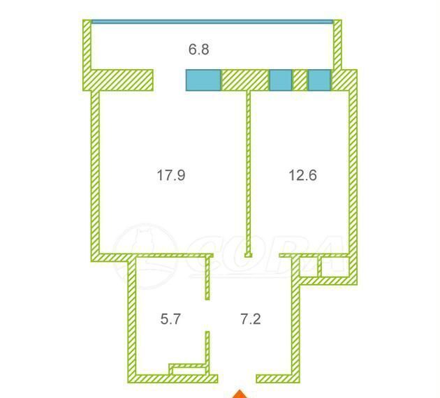 квартира г Тюмень р-н Центральный ул Газовиков 45 фото 16