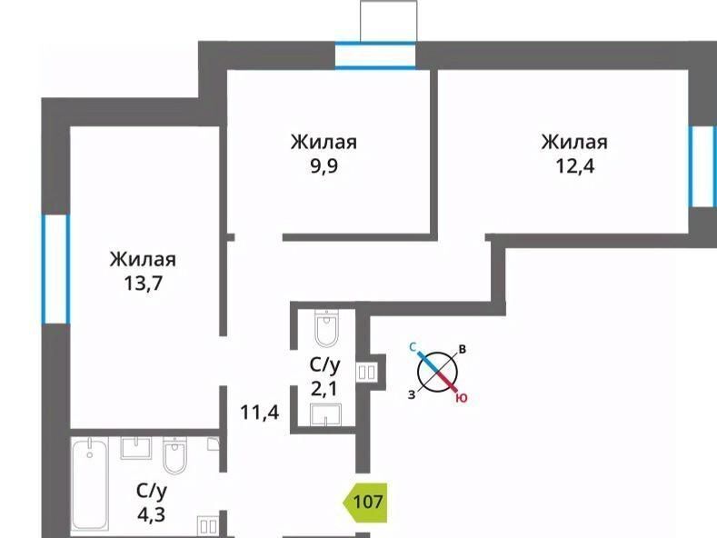 квартира городской округ Красногорск п Светлые Горы Марьино-Знаменское кв-л, Пятницкое шоссе фото 1