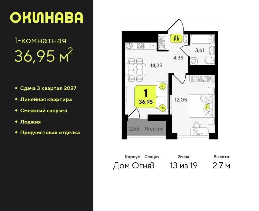 квартира г Тюмень ЖК «‎Окинава» Центральный административный округ фото 1