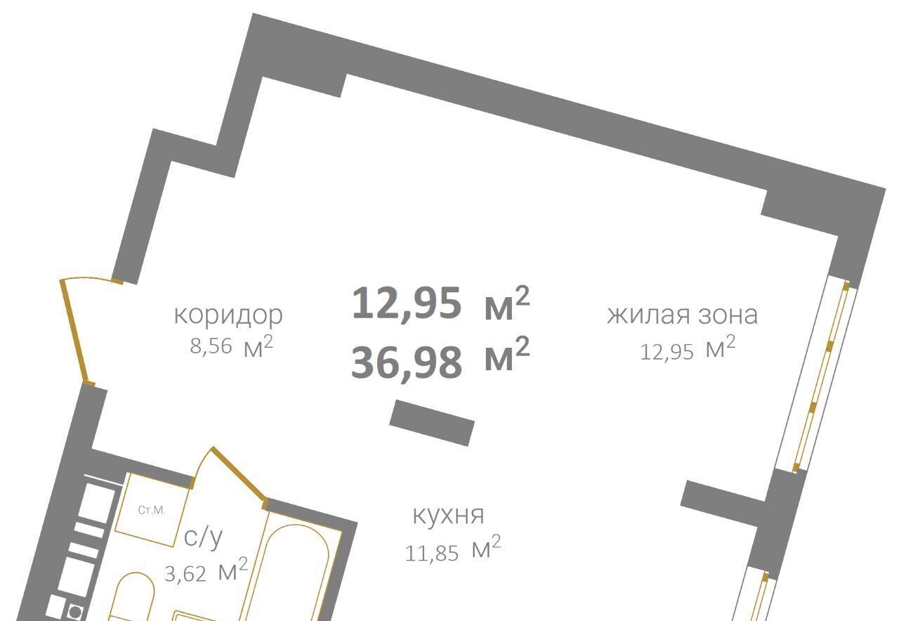 квартира г Нижний Новгород Горьковская ЖК «КМ Дом на Барминской» фото 2