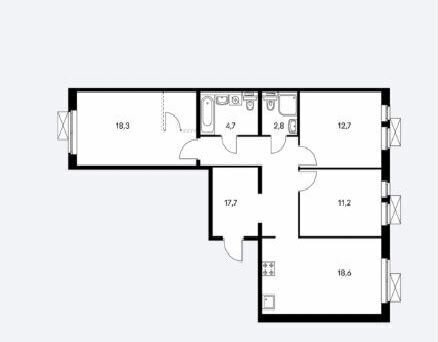 квартира г Одинцово ул Рябиновая 7 Одинцовский г. о. фото 8