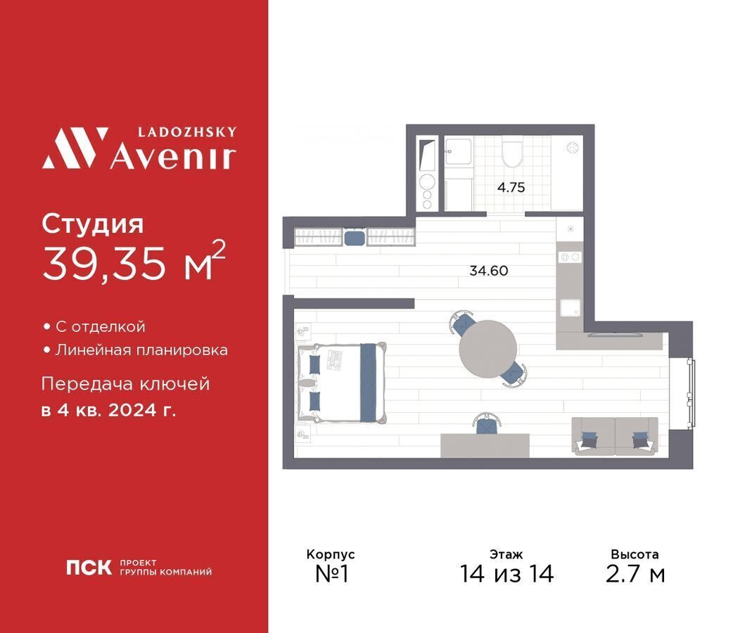 квартира г Санкт-Петербург метро Ладожская ул Магнитогорская 3 д. 51 фото 1