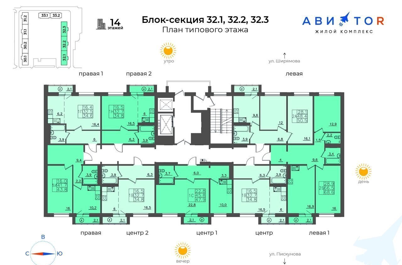 квартира г Иркутск р-н Октябрьский ЖК «АВИАТОR» ул. Пискунова/Ширямова/Советская фото 2