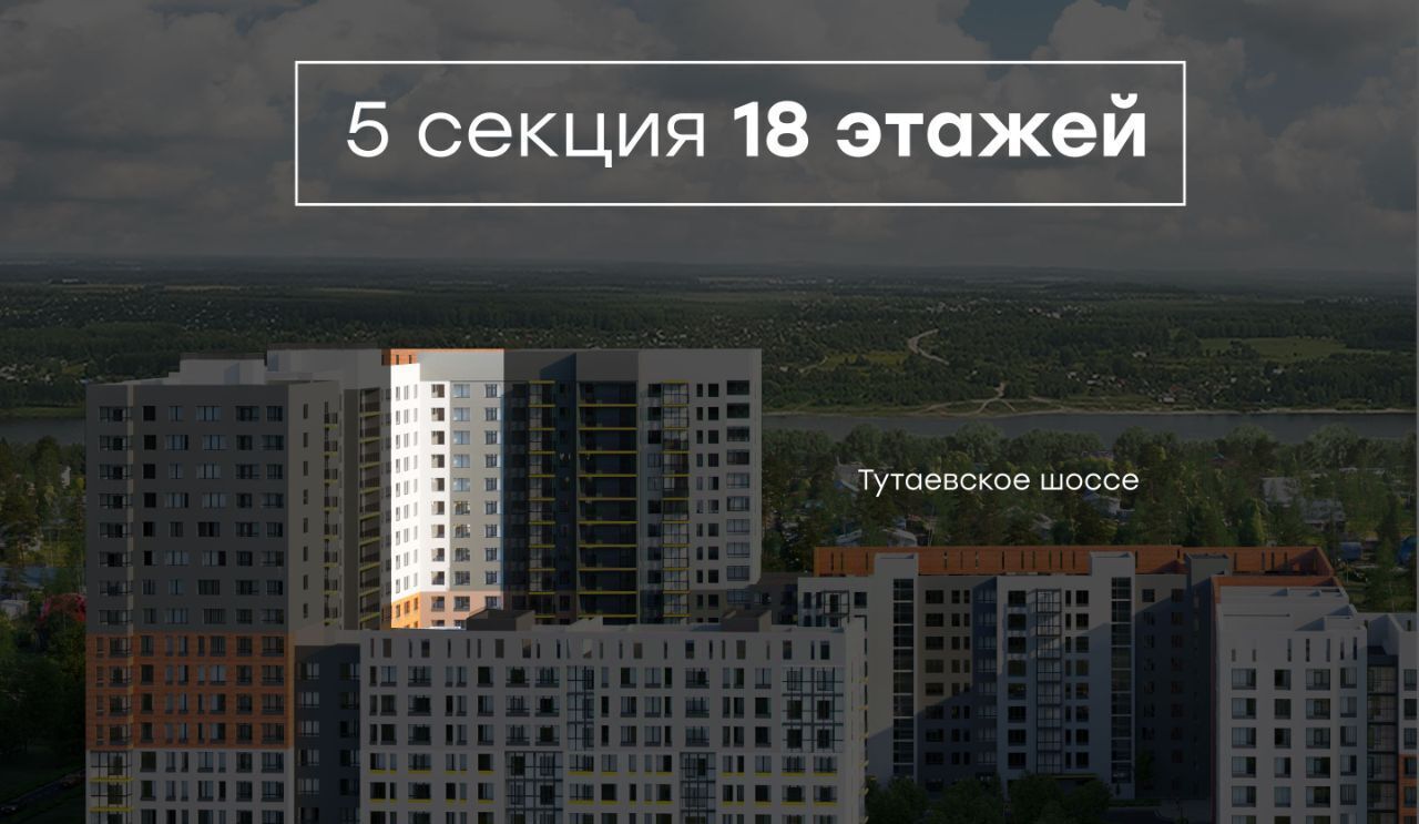 квартира г Ярославль р-н Дзержинский ш Тутаевское 93б ЖК «Новеллы» фото 3