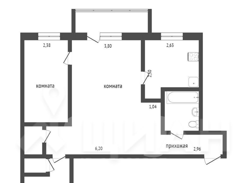 квартира г Нижний Новгород п Щербинки р-н Приокский мкр Щербинки 1 19 жилрайон фото 2