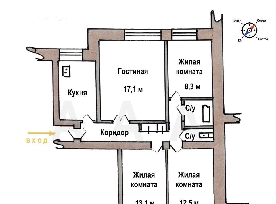 квартира г Иваново р-н Фрунзенский ул Жарова 8 фото 18