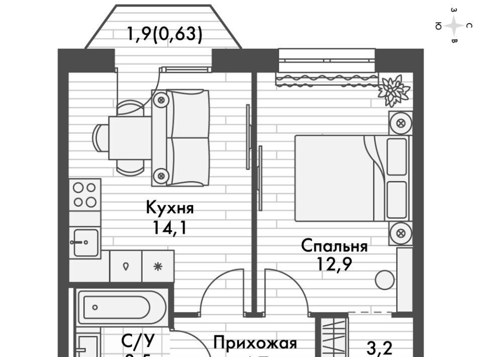 квартира г Казань ЖК "Фриссон" Аметьево фото 1