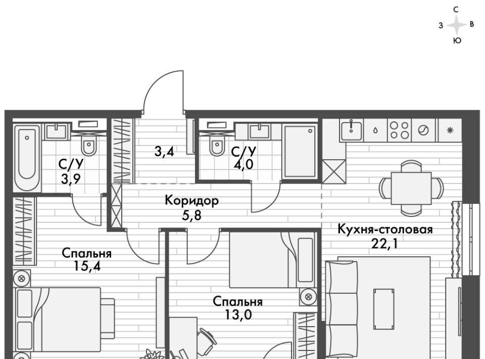 квартира г Казань ЖК "Фриссон" Аметьево фото 1