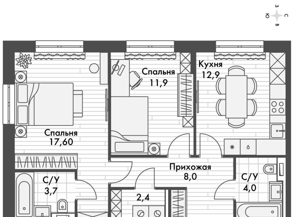 квартира г Казань ЖК "Фриссон" Аметьево фото 1