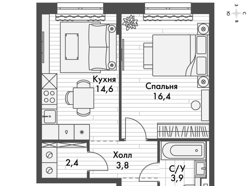 квартира г Казань ЖК "Фриссон" Аметьево фото 1