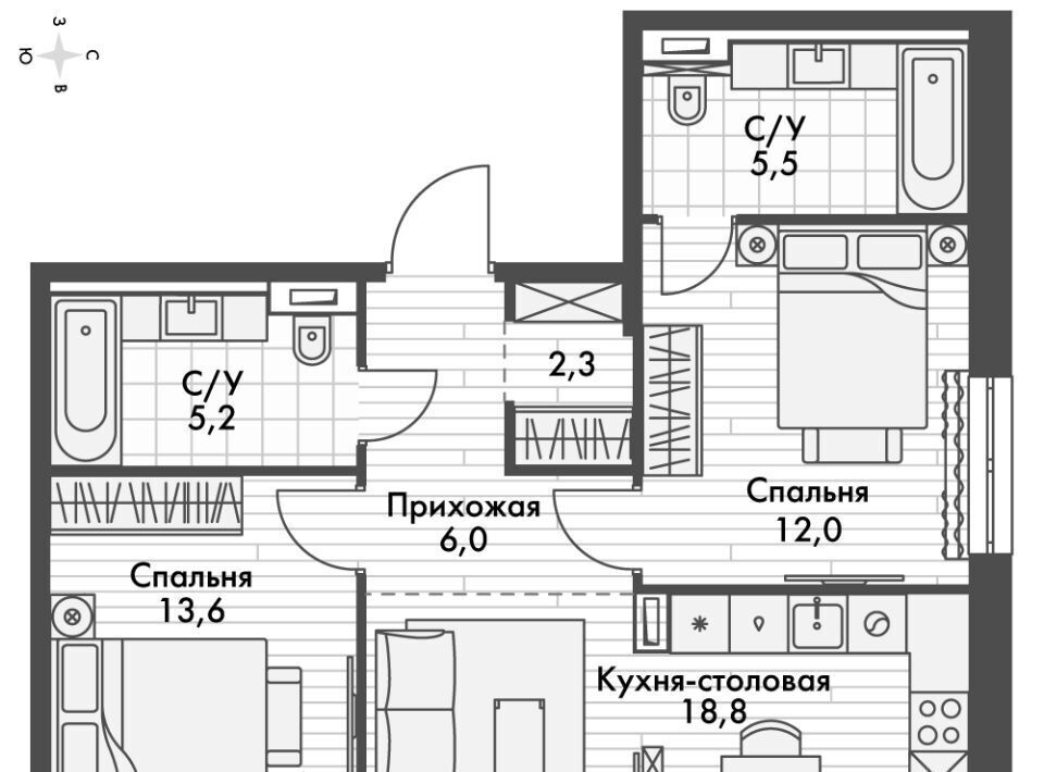 квартира г Казань ЖК "Фриссон" Аметьево фото 1