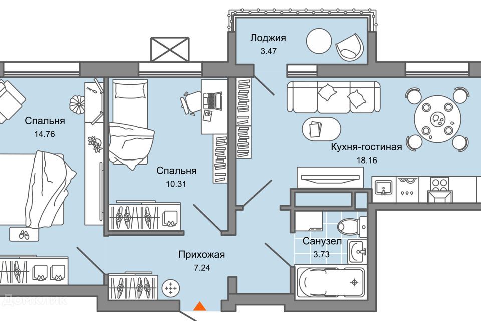 квартира г Ульяновск пр-кт Созидателей 114/2 городской округ Ульяновск фото 1