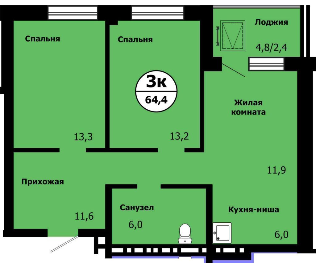 квартира г Красноярск р-н Свердловский ул Лесников фото 1