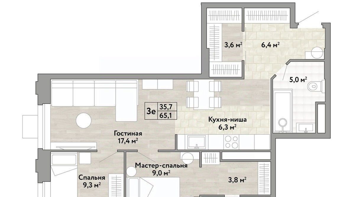 квартира г Москва метро Бунинская аллея № 174 кв-л, Новые Смыслы жилой комплекс фото 1