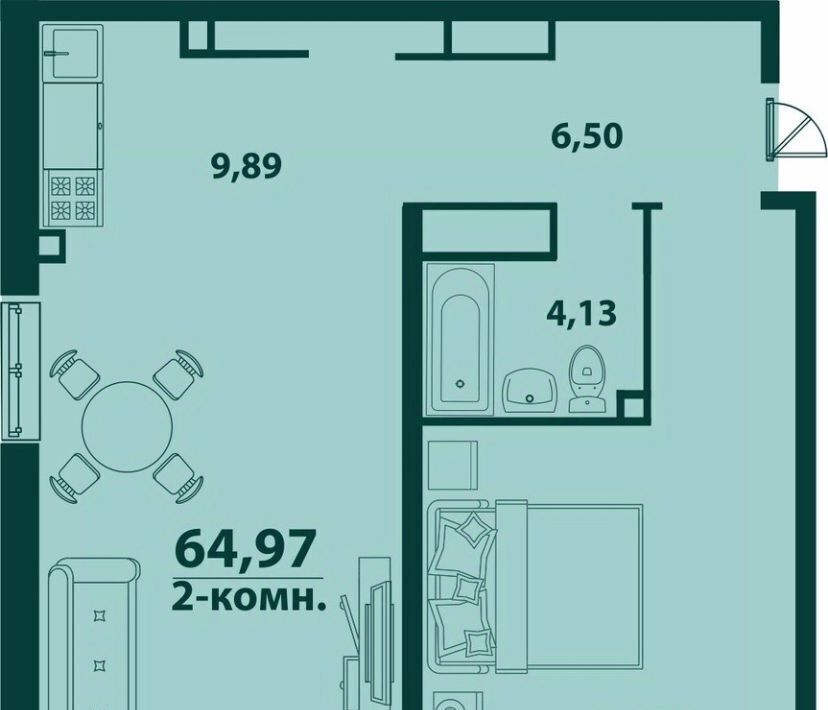 квартира г Ульяновск р-н Засвияжский 19-й микрорайон ЖК «‎Аквамарин 2» 4 фото 1