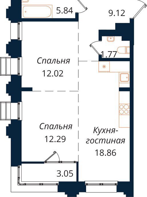 квартира г Иркутск р-н Октябрьский Нижняя Лисиха ЖК «Сибиряков» фото 1