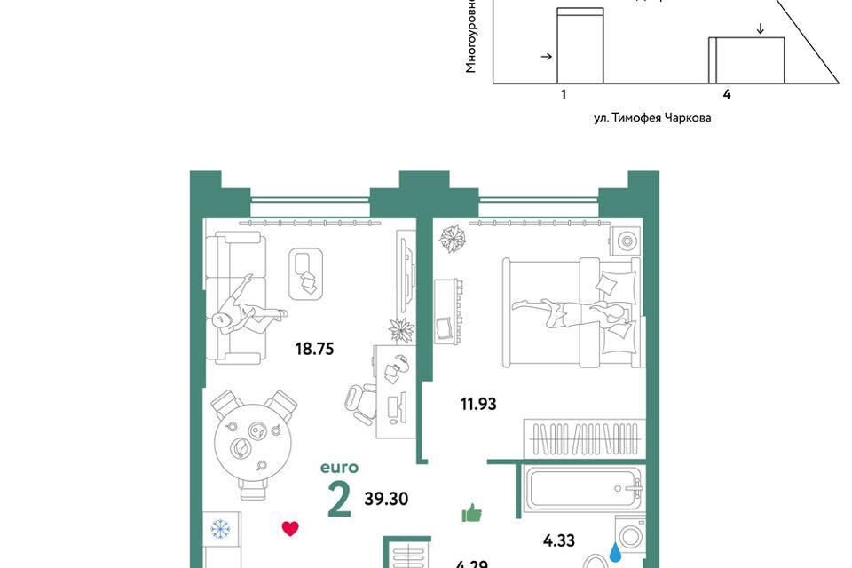 квартира г Тюмень ул Тимофея Чаркова 81/1 городской округ Тюмень фото 1