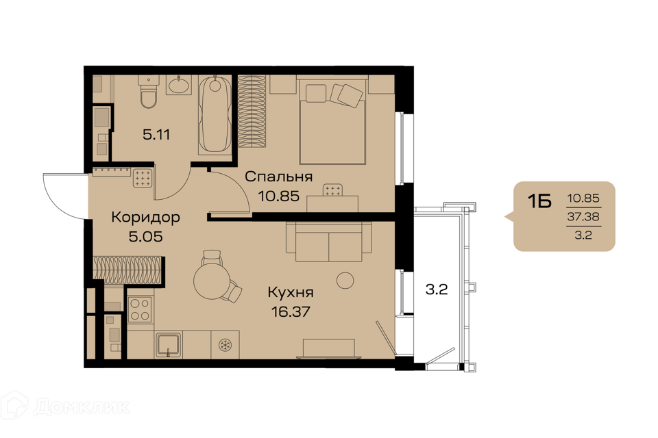 квартира г Сургут ул Семена Билецкого 7/3 Сургут городской округ фото 1