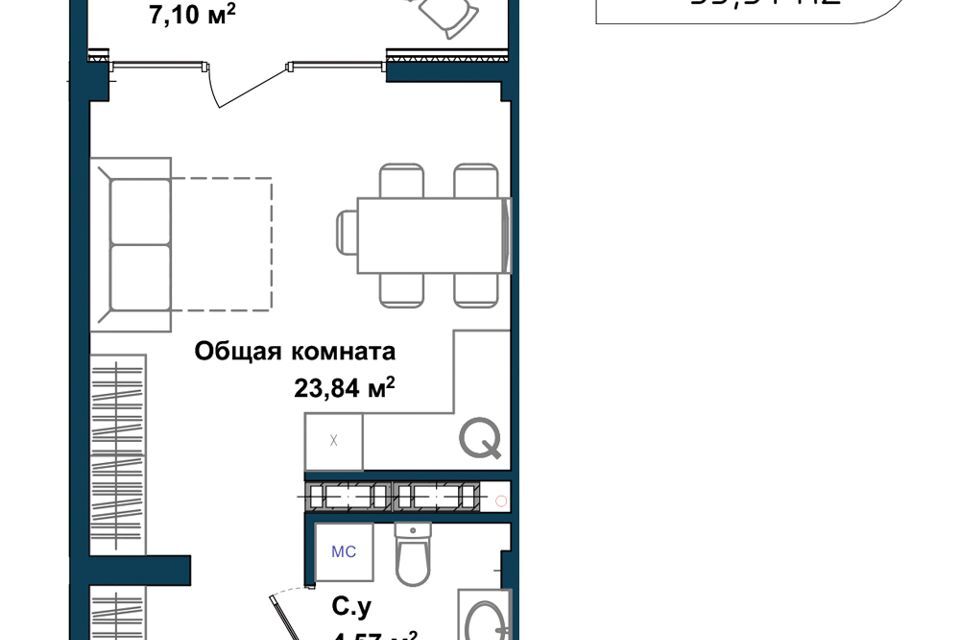 квартира г Севастополь ул Летчиков 10 Гагаринский муниципальный округ, к 3-3 фото 1