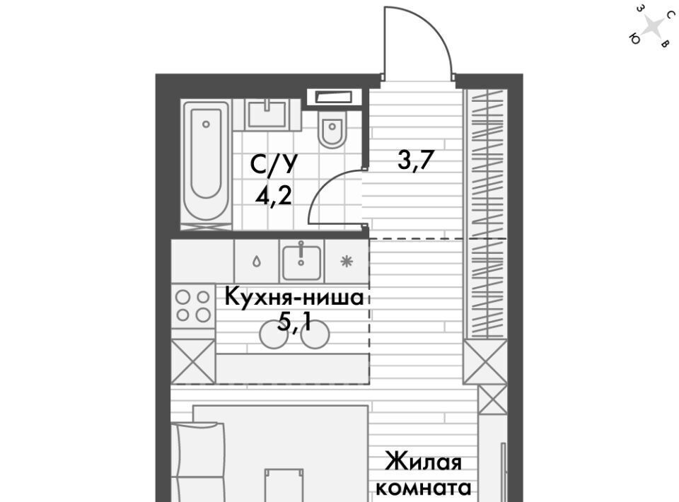 квартира г Владивосток р-н Ленинский ул Крылова 10 фото 1