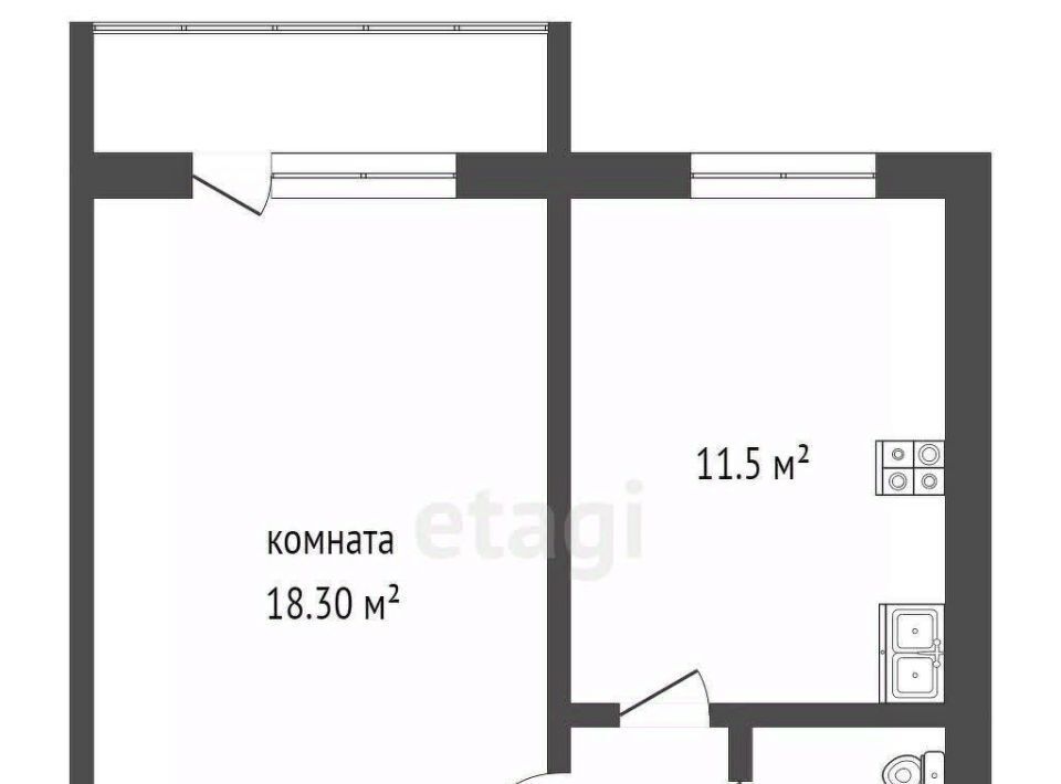 квартира г Новороссийск р-н Приморский Цемдолина тер., ул. Парковая, 32к 24 фото 13