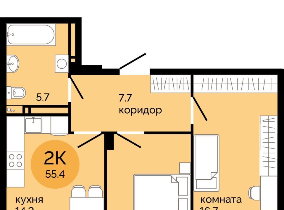 квартира г Пермь р-н Свердловский ул Яблочкова 5к/4 фото 1