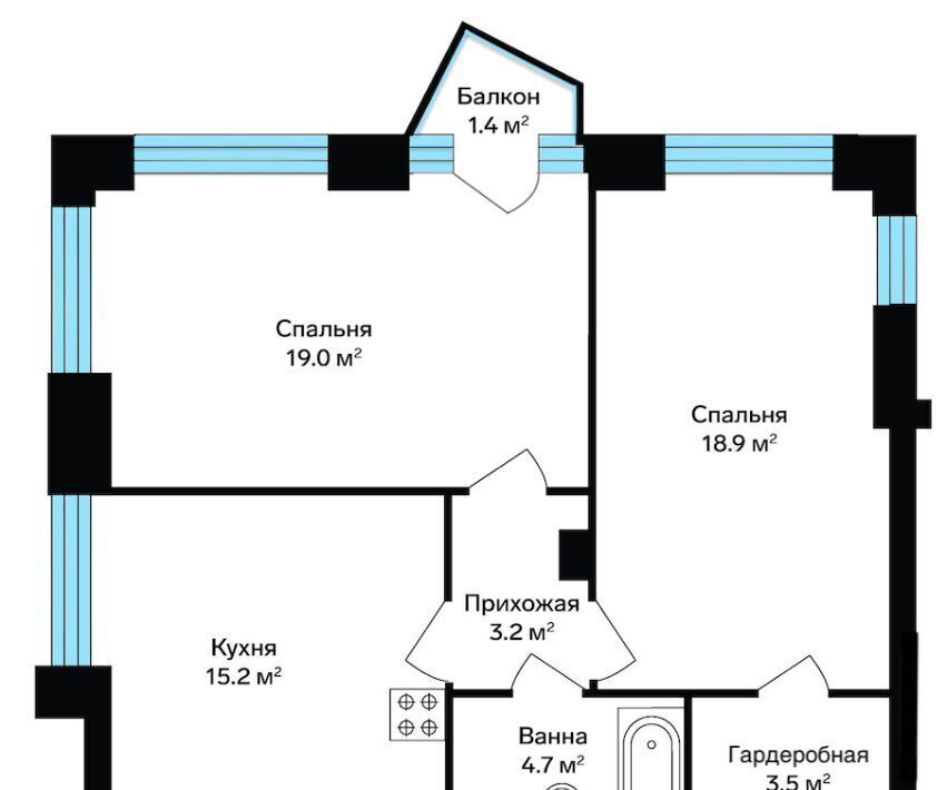 квартира г Москва метро Народное Ополчение ул Генерала Глаголева 14ак/1 фото 17