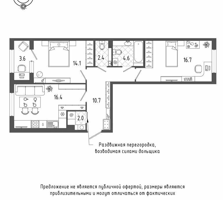 квартира г Санкт-Петербург метро Фрунзенская квартал «Галактика» округ Измайловское фото 1